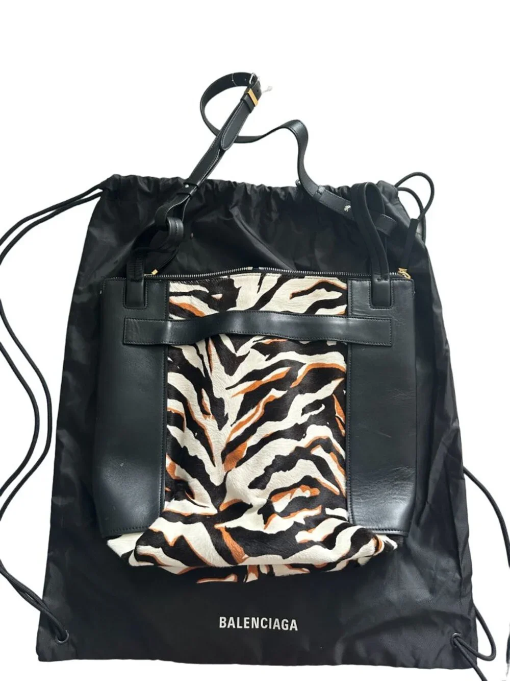 BALENCIAGA Limited Bergdorf Goodman 111th Aniv Zebra CalfHair Kendall Bucket Bag - Picture 11 of 16